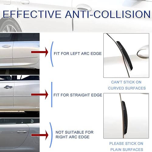 Miniatura 4 de Protector de borde de puerta de automóvil, 4 unidades, anticolisión, anticolisión, antiarañazos, protector de entrada de puerta lateral, accesorios
