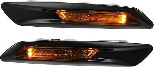 Juego de indicadores de luz de señal de giro y marcador lateral ámbar para parachoques de coche 63137154169 para BMW 528i 535i 550i 2011-2013