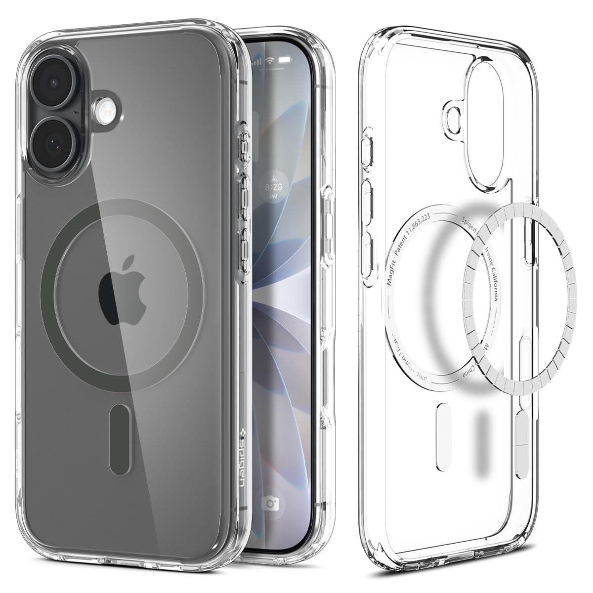 Spigen iPhone 17 ile Uyumlu MagSafe Kılıf Ultra Hybrid Mag Fit Sararmaya Dayanıklı Gri Şeffaf Kapak - ACS10083 (Spigen TR Garantili)