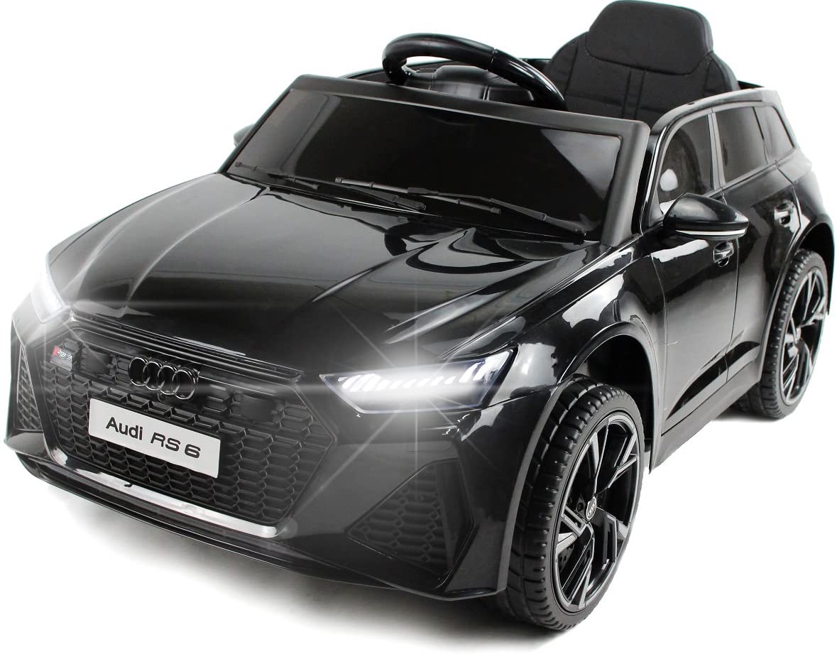 Playhouse Kinder Elektroauto Lizenz Audi RS6 12V 7ah, 4 Stoßdämpfer, Eva Räder,Ledersitz, Fernbedienung 2.4g, Kinderauto Kinderfahrzeug (4.Blau)