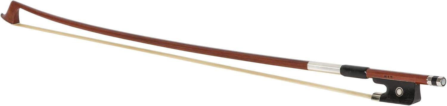MI&VI CB-510 Brazilwood Cello Bow 4/4 (Full Size) with Ebony Frog | Octagonal Silver Mount | Well Balanced | Light Weight | Mongolian Horse Hair - MIVI Music