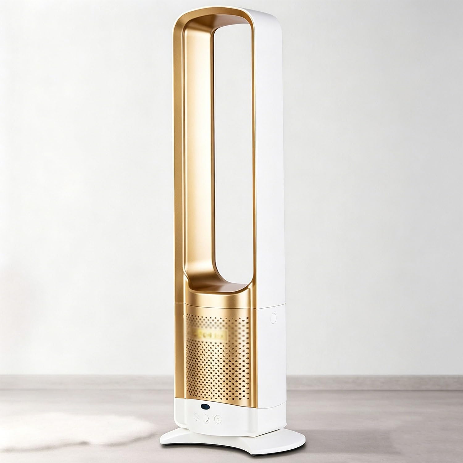 Oscillating Standing Fan Bladeless Tower Fan for Bedroom 12H Timer 8 Speeds Remoter 4 Colors Option for Bedroom Living Room Office(Pink)