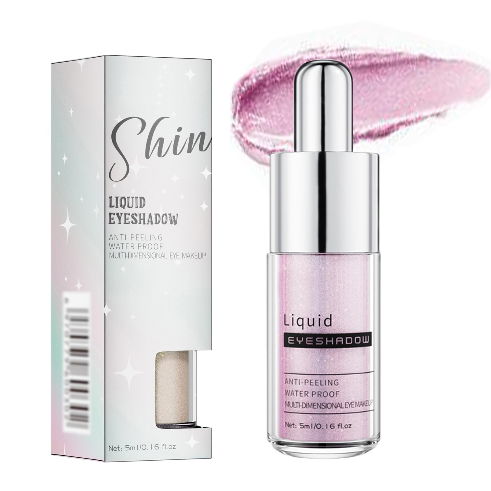 Shin Liquid Glitter Eyeshadow, Metallic Shimmer Makeup, Waterproof, Smudge Proof, Long Lasting & Highly Pigmented Eye Gloss