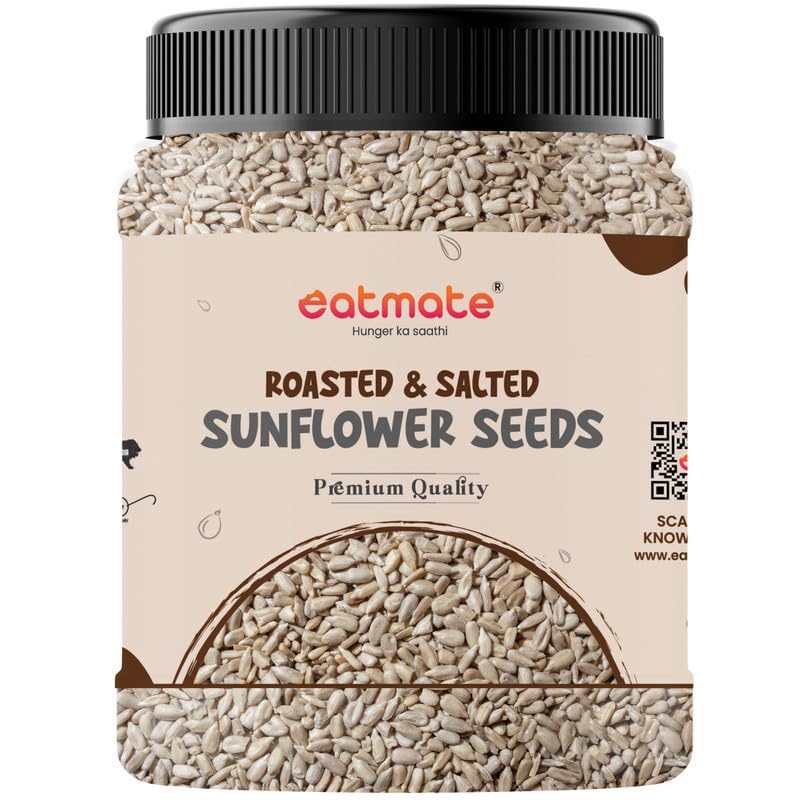 Image of Eatmate Roasted & Salted Sunflower Seeds 500g | High Fiber & Protein Rich Surajmukhi Seeds | Vitamin E & Magnesium Rich Healthy Snack | Natural Vegetarian Seeds for Eating & Daily Nutrition (500g)