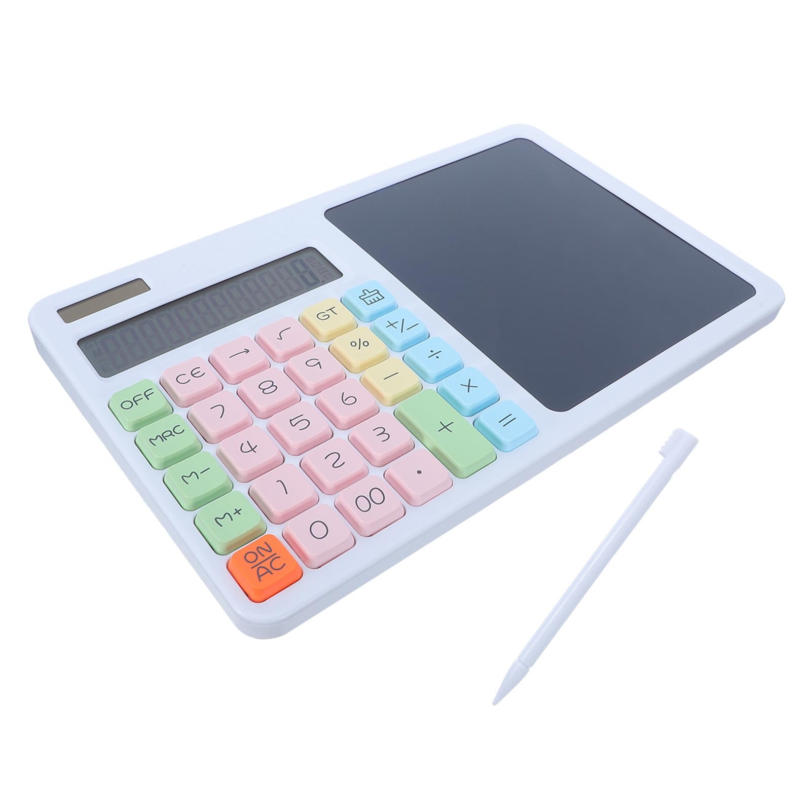 Calculadora con tableta de escritura de 12 dígitos blanca Lurrose silenciosa de ABS 8