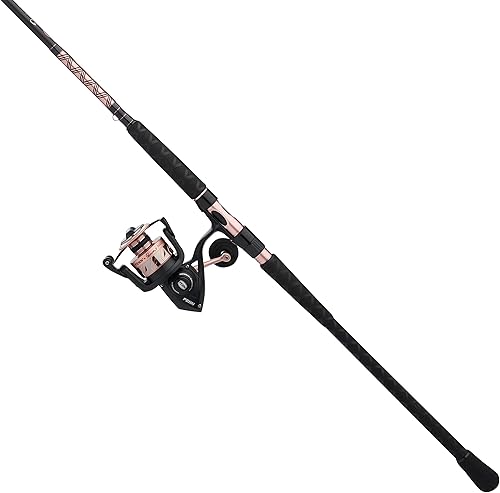 Miniatura 2 de PENN Passion II - Carrete giratorio y caña de pescar, negrooro rosa, carrete tamaño 4000, 7 pies, mediano, 1 unidad