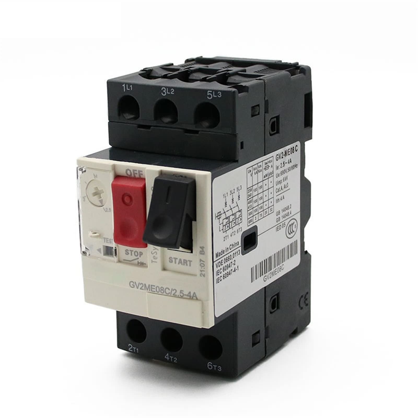 AVSBBYEPS Motor Starter GV2ME Series Protector Circuit Breaker Push Button 3P Thermal Magnetic Type MPCB