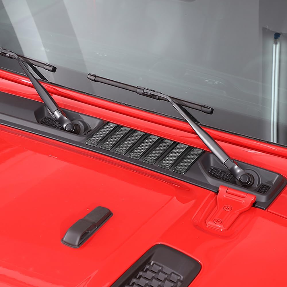 7-PACK Engine Hood Air Vent Inlet Cover Trim for 2024 2025 Jeep Wrangler JL JLU Unlimited Sports Freedom Sahara Rubicon Gladiator JT 2-Door & 4-Door Exterior Accessories (Black)