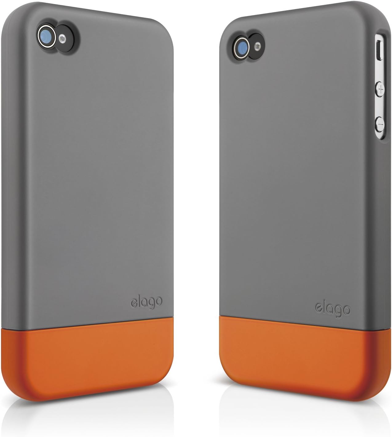 elago S4 Glide Case for AT&T, Sprint and Verizon iPhone 4/4S - eco Friendly Packaging (Dark Grey+Orange)