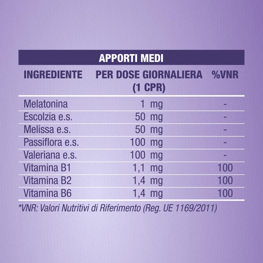 Laila DormiBene Compresse Integratore alimentare per il sonno con Herbal B Complex e Melatonina per favorire un rapido addormentamento. Confezione da 30 compresse. Senza zuccheri, Senza Glutine