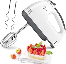 7 Speeds Lightweight Hand Mixer Electric, Portable Powerful Handheld Electric Mixer Kitchen Whisk Stainless Steel Egg Whis...