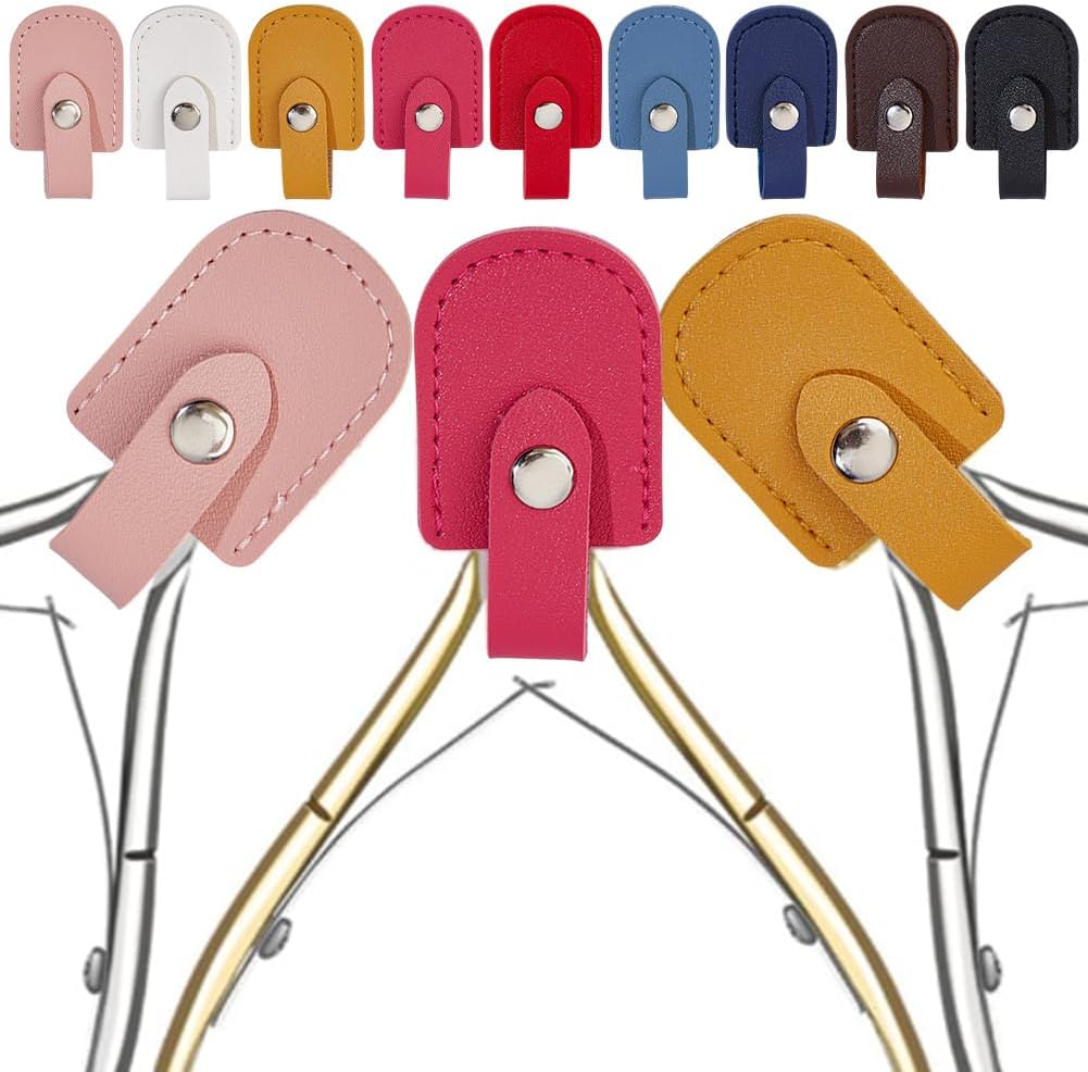9Pcs Nail Scissors Protective Cover Leather Cuticle Scissor Pouch Nail Trimmer Storage Bags Nail Nippers Protection Sleeve Manicure Pedicure Tools Handle Cover Portable Tip Protector