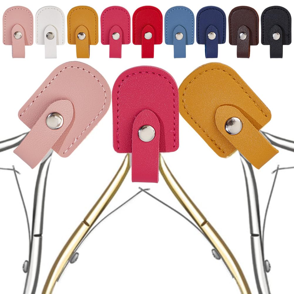 DELORIGIN 9Pcs Nail Scissors Protective Cover Leather Cuticle Scissor Pouch Nail Trimmer Storage Bags Nail Nippers Protection Sleeve Manicure Pedicure Tools Handle Cover Portable Tip Protector - Image 3
