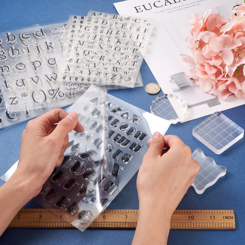 Cheriswelry 6pcs Silicone Alphabet Stamps Clear Letters Numbers Seal Stamps with 3pcs Stamping Blocks Tools for Scrapbooking Photo Album Cards Making - Image 4