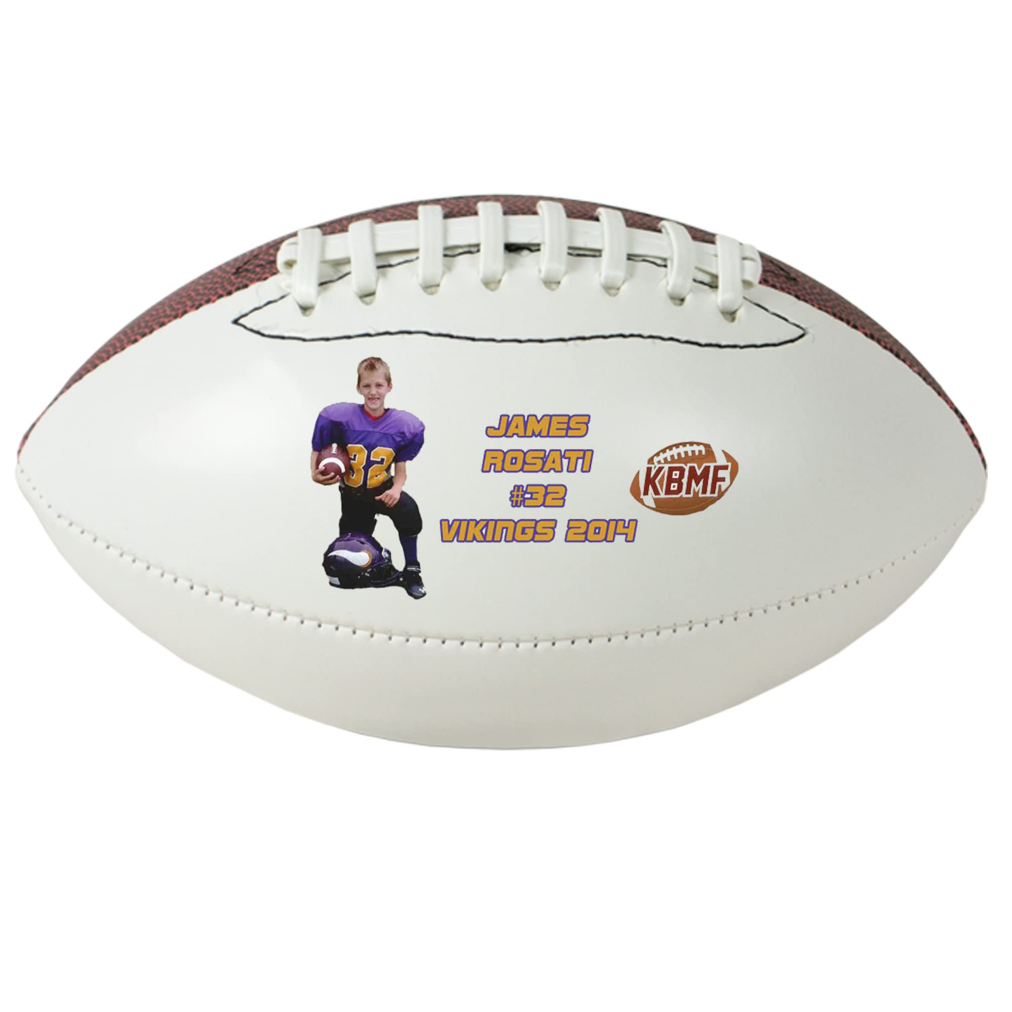 Ballon De Football Américain Personnalisé – Avec Photo Et Nom – Tailles Mini, Junior, Standard – Cadeau Pour Fans, Papa, Coachs – Cuir PU De Qualité
