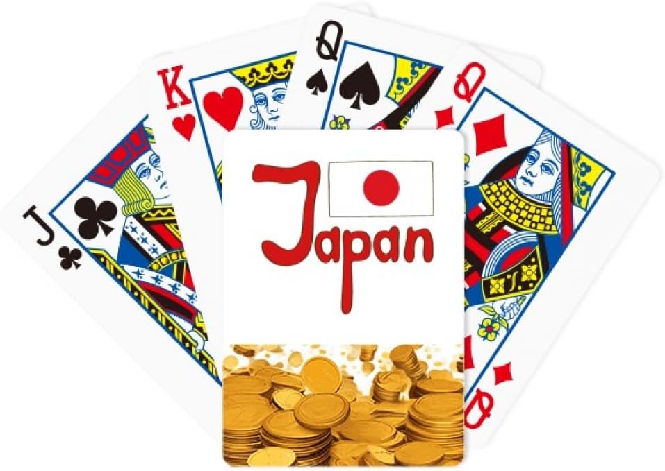 Japan National Flag Red Pattern Gold Playing Card Classic Game