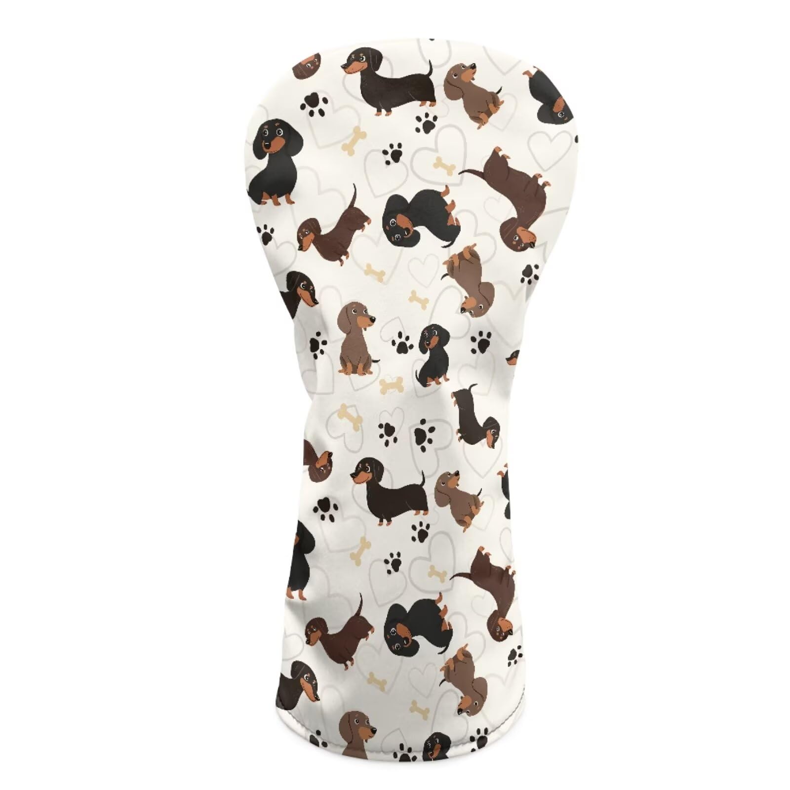 Howilath Cute Dachshunds Soft Lined Golf Head Covers for Driver, Fairway Wood, Hybrid | Polyester Interior with Anti-Scratch Protection for Club Heads