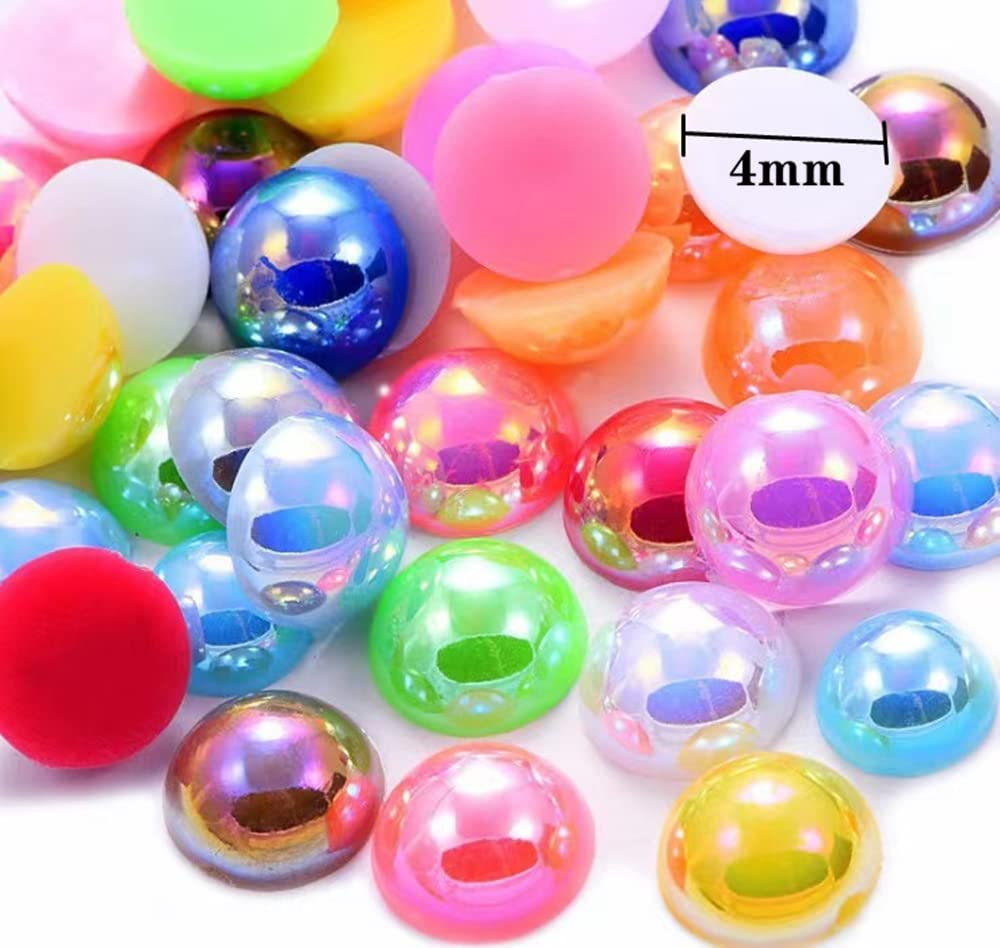 1500 szt. 4 mm półperłowy szampański AB płaskie koraliki do majsterkowania okrągłe plastikowe półpłaskie plecy perły luźny koralik do filiżanek butów sukni ślubnej dekoracja zdobienia paznokci