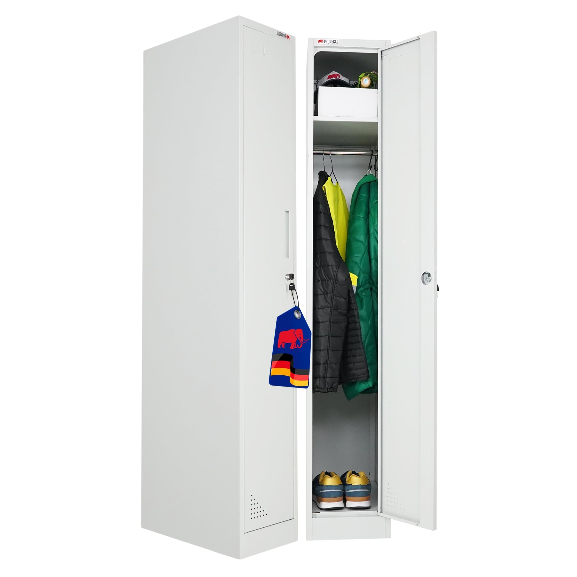 PROREGAL Spind Schrank Elephant Metall komplett montiert