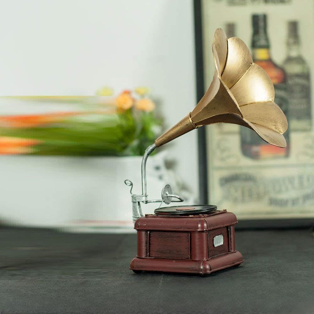 Statue fer gramophone : mignon artisanat créatif pour la déco de bureau et maison