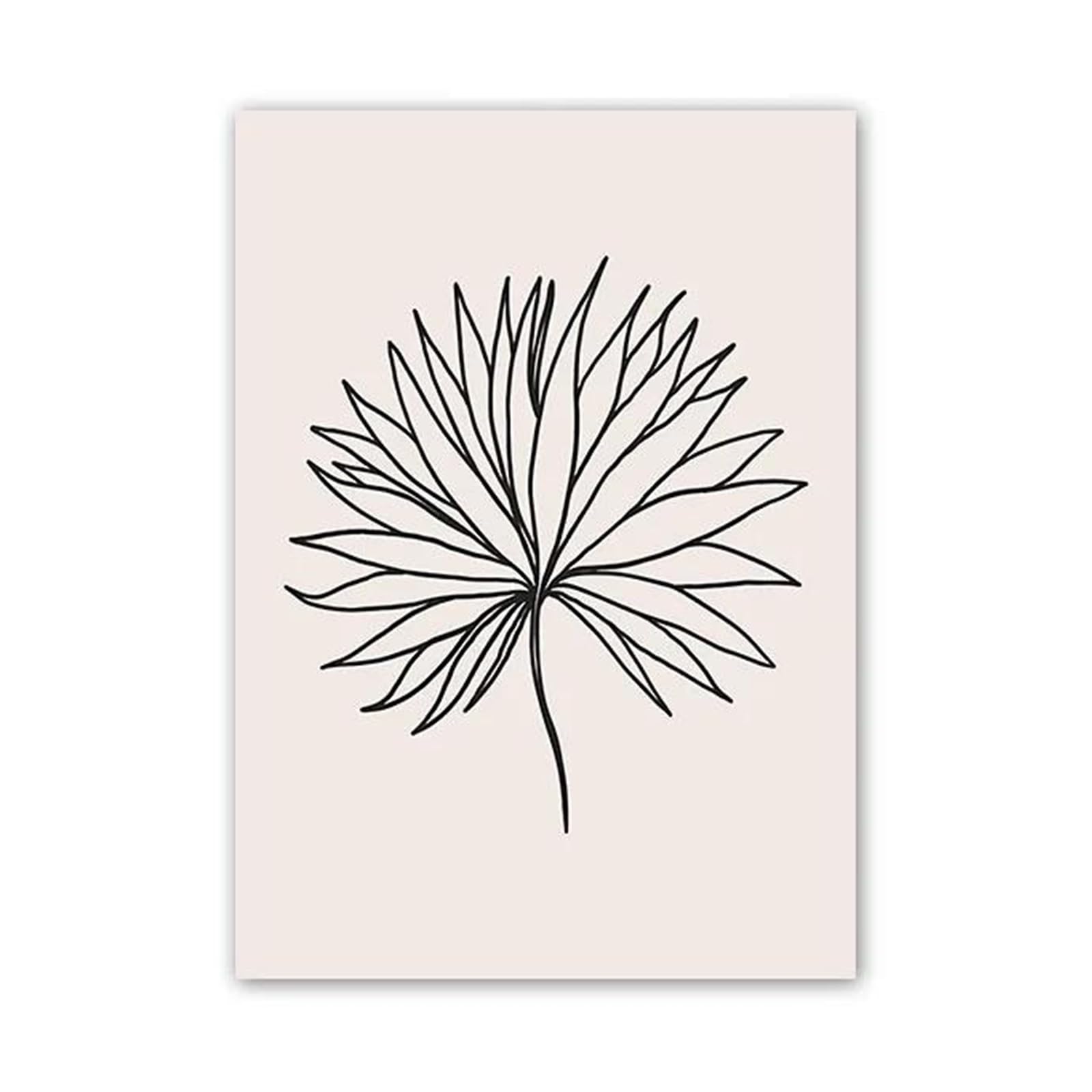 XENITE Wall Art Canvas Prints Vase Leaf Line Geometry Wall Art Canvas Painting No Frame Abstract Prints Pictures For Hotel Bar Living Room Decor(H,50x70cm)