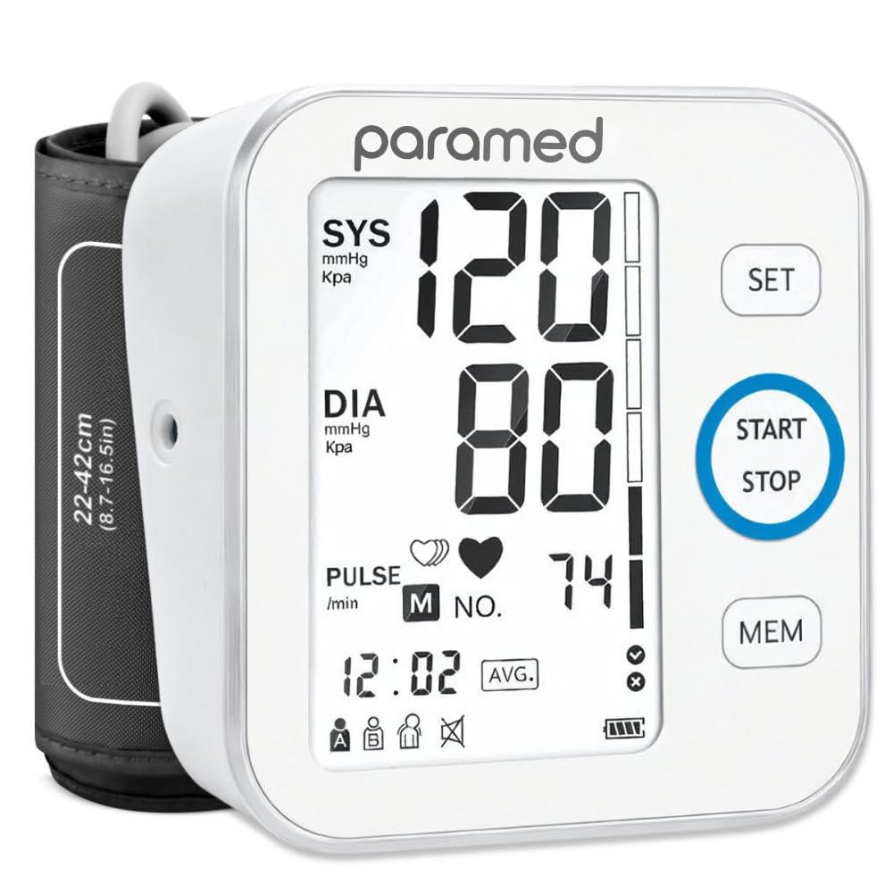 Paramed Blood Pressure Monitor with large LCD display and device bag