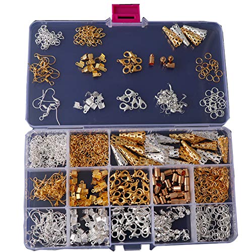 Crimps for Jewelry Making Ribbon Clamps Jewelry Finding Kit for Tassel Bracelet Jewelry Making