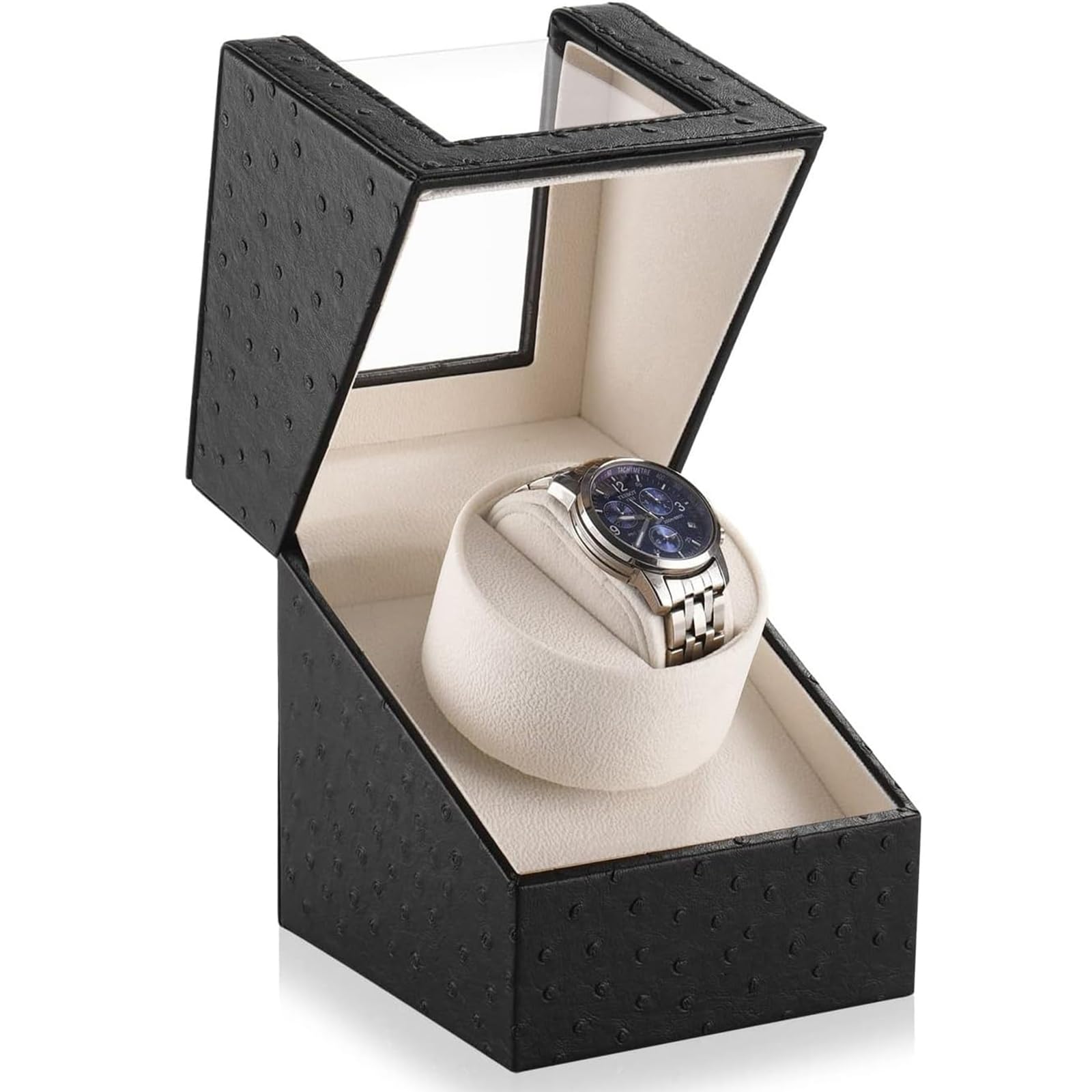 Lian Einzel-Uhrenbeweger mit Leisem Motor für Damen und Herren Automatisch Rotierende Aufbewahrungs- und Präsentationsbox für Mechanische Uhren