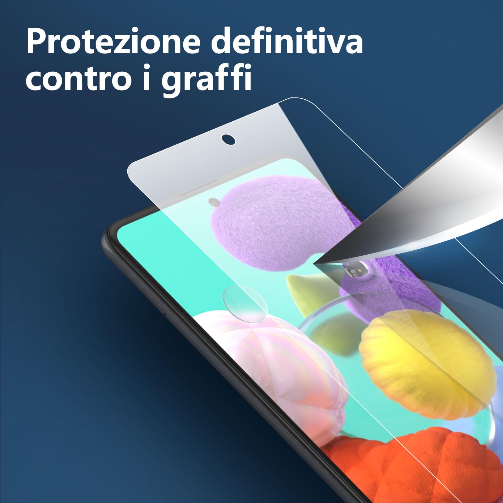 NEW'C 3 Pezzi, Vetro Temperato per Samsung Galaxy A51, Pellicola Prottetiva Anti Graffio, Anti-Impronte, Senza Bolle, Durezza 9H, 0,33mm Ultra Trasparente, Ultra Resistente