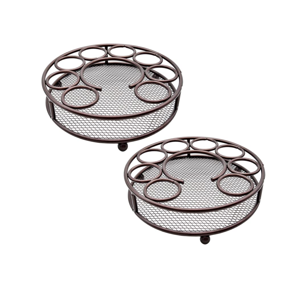 Abcsea Wijnglazen Rek Bronzen, Stemware Rack, Wijnglazen Houder Ronde, Beker Wijnrek Stellage, 2 Stuk