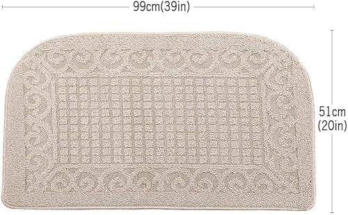 Vista 61 de Tapetes de cocina antifatiga hechos de 100 % polipropileno, semirredondos, antideslizantes, lavables a máquina, 2 piezas