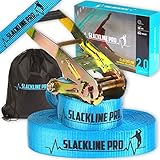 Slackline Kit: 52 Foot Classic Trickline Slackline Set for Slackers of all ages from Slackline Kids to Slack Line Adults