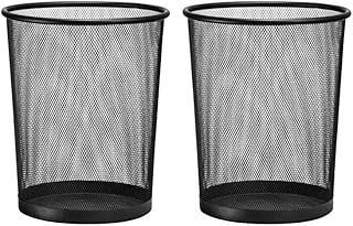 D.RECT Mesh Papelera Circular | Capacidad 19L | Papelera de Oficina | Papelera | Color Negra | XXL (Paquete de 2)