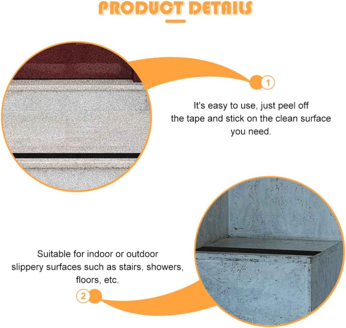 Matte Grip Black 2 Rolls for Stairs and Showers, PVC Non Slip Tape