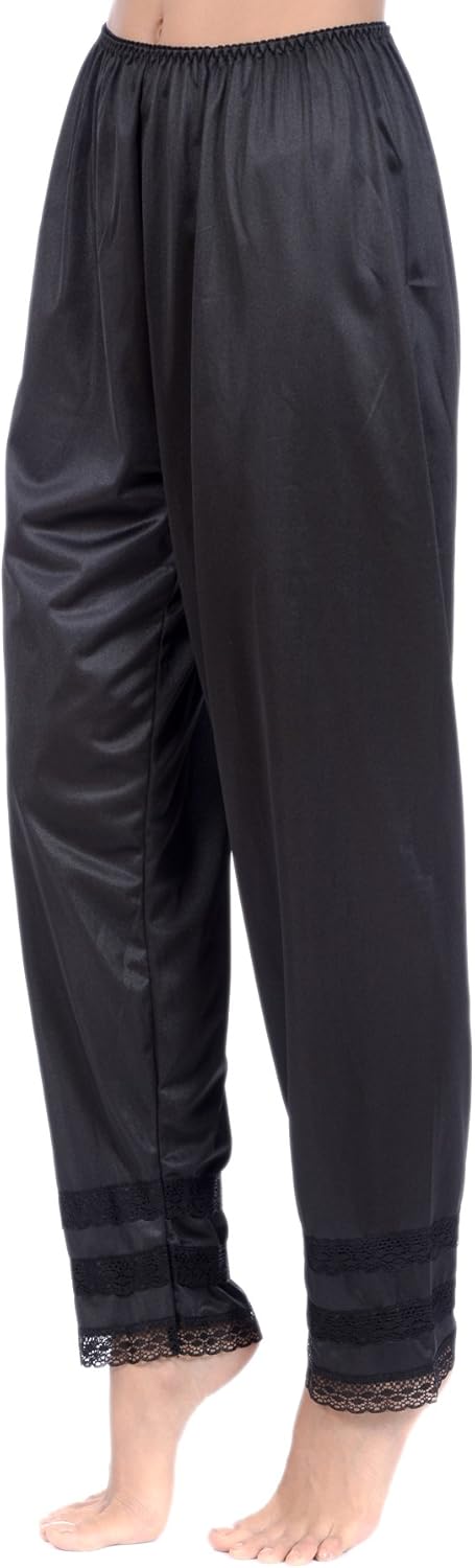 Patricia Lingerie Women's Silky Soft Satin Polyester Snip-it Pant Slip with Cushioned Elastic Waistband and Lace Trim - Image 2