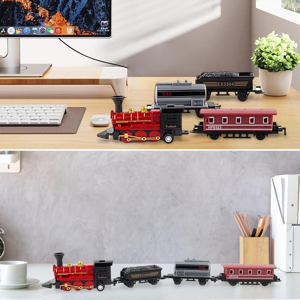 Mini Tren Tráfico - Mini modelo de vapor, Juego retro de vapor, Pequeño adorno de tren creativo, Suministros para Vapor Tema Cumpleaños