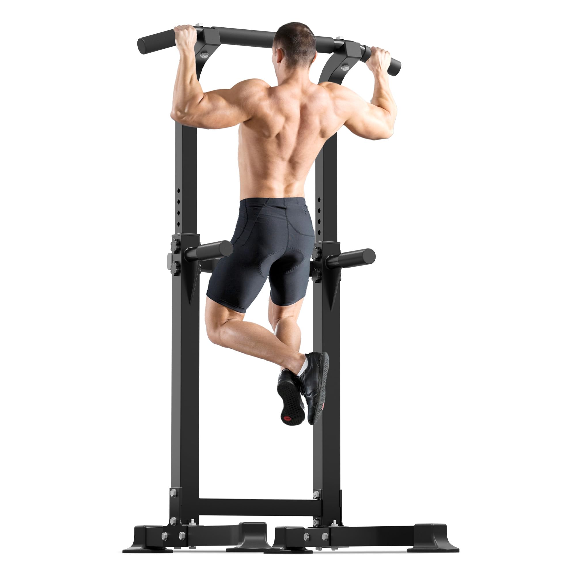 Outdoor Basic Power Tower Pull Up Bar and Dip Station for Home Gym 1400LBS Weight Capacity Adjustable Height