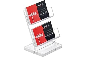NIUBEE 2 Tier Acrylic Desktop Business Card Holder