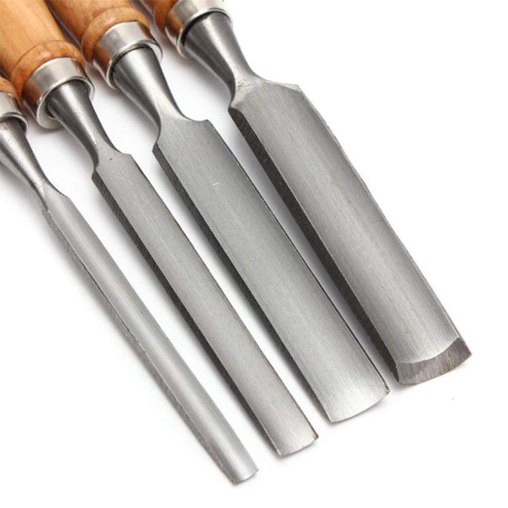 Scalpello per Lavorazione del Legno Scalpello per Legno Scalpello semicircolare Attrezzi per Lavorazione del Legno, Lama in Acciaio al Carbonio Manico in Legno Durev