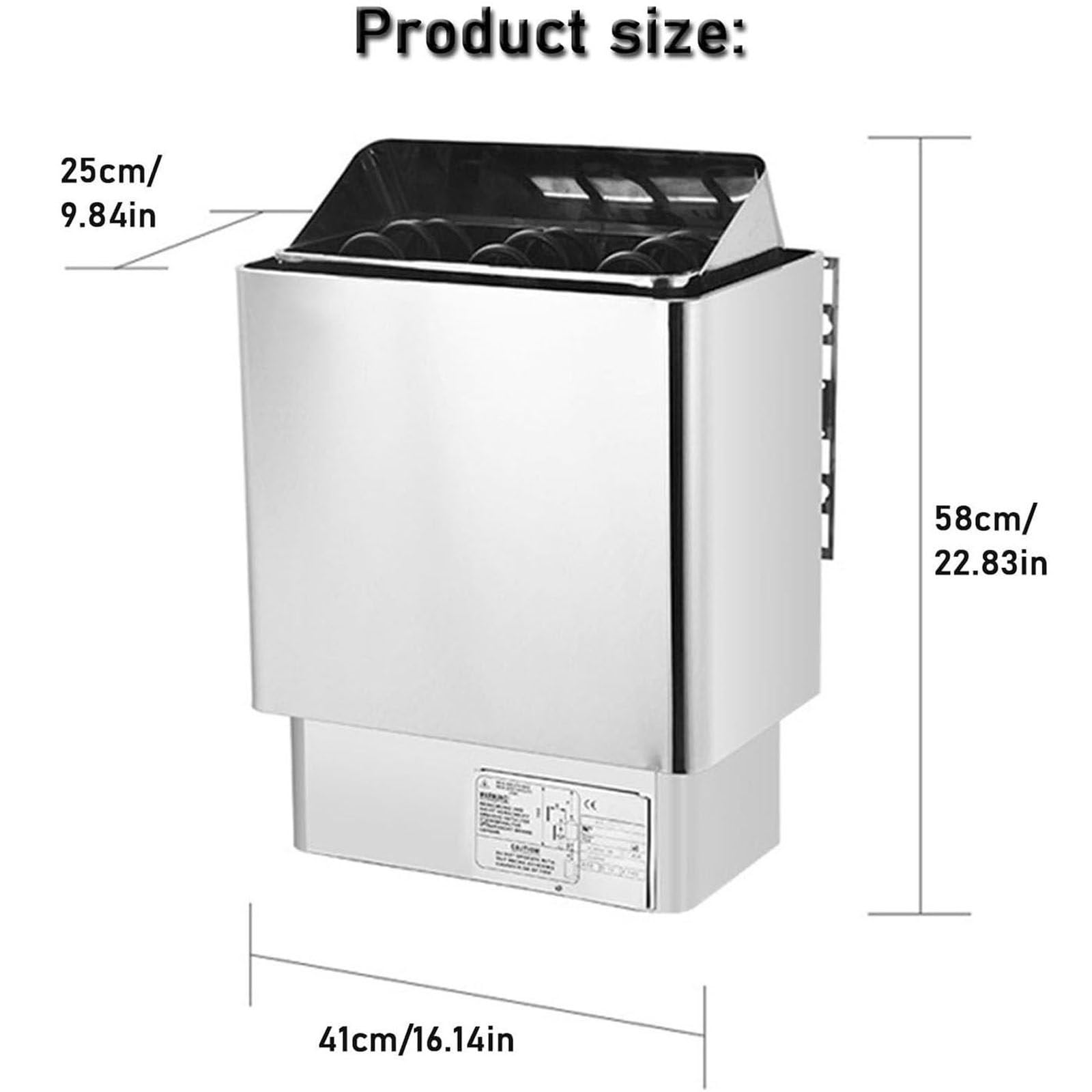 Riscaldatore elettrico per sauna da 4,5 kW-9 kW, stufa per sauna a vapore secco da 220 V con controller interno e timer per la casa, l'hotel, la sauna, la spa, il bagno,8KW