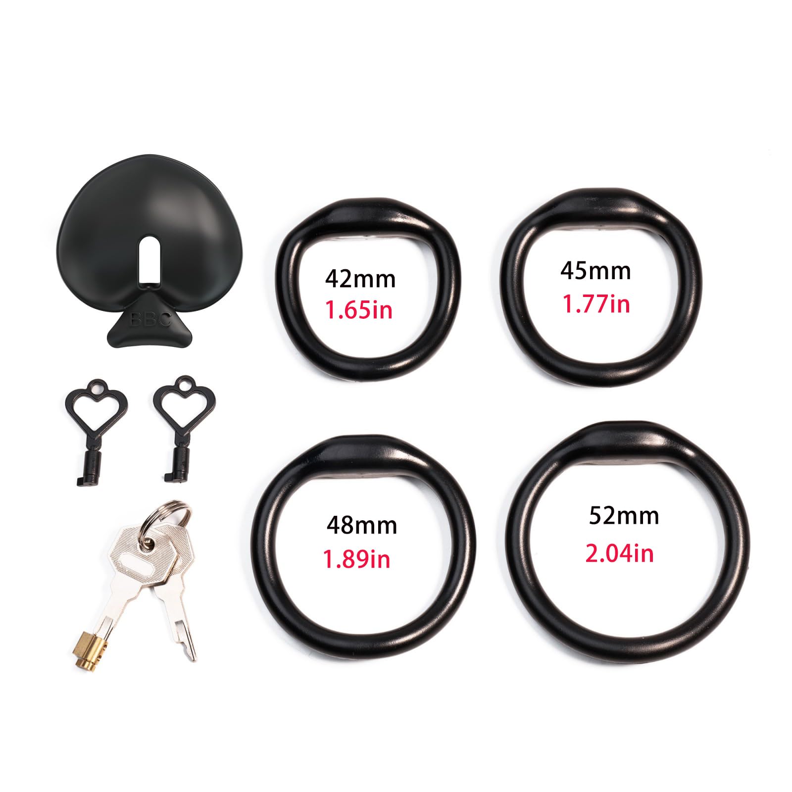 Chastity Cage Man Sex Toys Cage de Chasteté pour Pénis avec Ceinture et 4 Anneaux Cages Chastetée Légère en Résine avec Serrure Métallique et 2 Locks en Plastique pour Bondage le Pénis (Black,Belt)