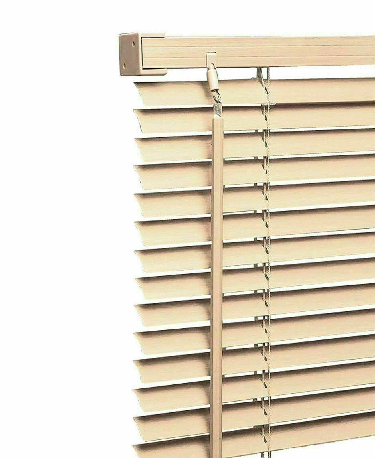 PVC Venitian Trimmable 25mm Thin Slate Cream 150cm (59") Drop Home & Office Easy Fit Window Blinds (180cm x 150cm)