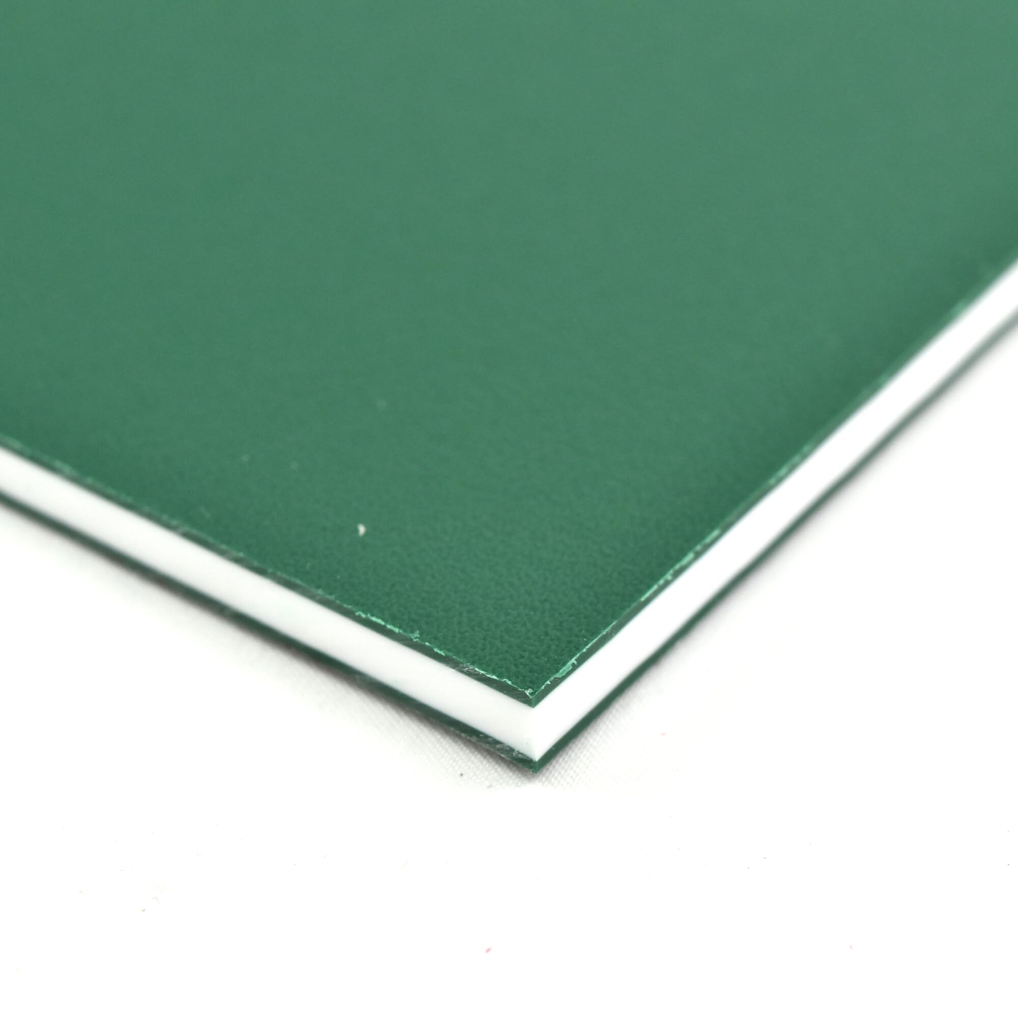 King ColorCore Plastic Sheet 3/4" x 24" x 36" Green-White-Green Color Core, HDPE Board, High Density Polyethylene Panel