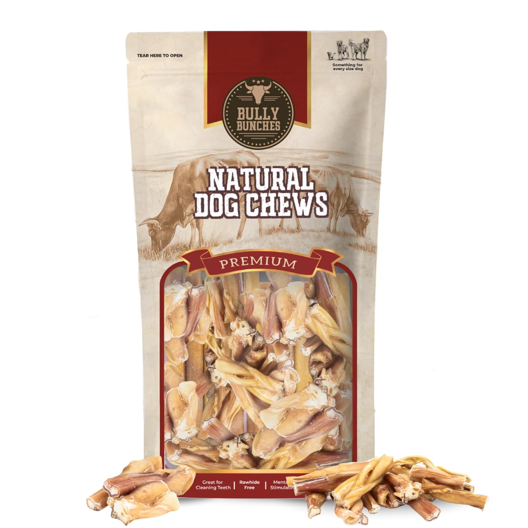Bully Bunches All Natural Bargain Bully Sticks – Odour Free, Rawhide Free, Chemical Free – Long Lasting Beef Dog Chew Gnaws – Fully Digestible Treat for Small &amp; Medium Dogs, 250g Value Bag