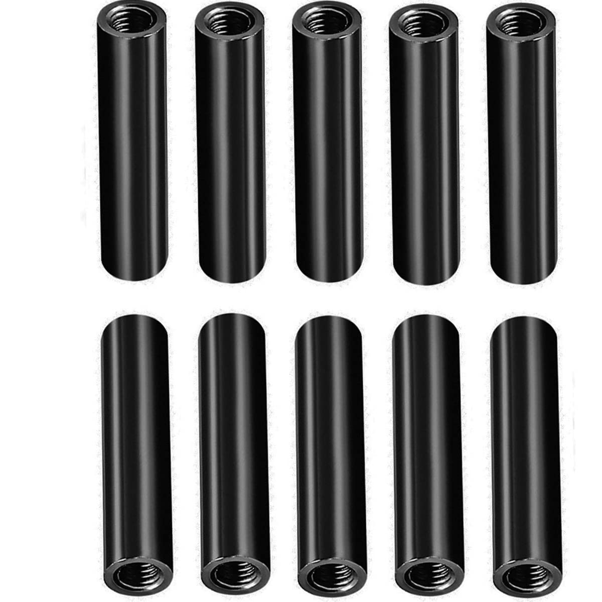 Black Female Threaded Round Aluminum Spacers, Aluminum Spacer Posts M3 x 40mm PCB Posts for Drone Quadcopters, DIY Models, RC Planes and Circuit