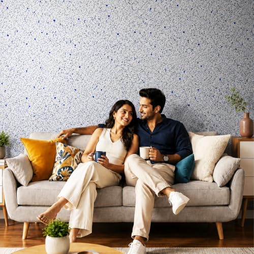 Image of Marble Texture Paint, 3D Designer Stone and Granite Luxury Finish, Washable Water Resistant Acrylic Emulsion, Interior Exterior Ready to use (Glacier Blue)