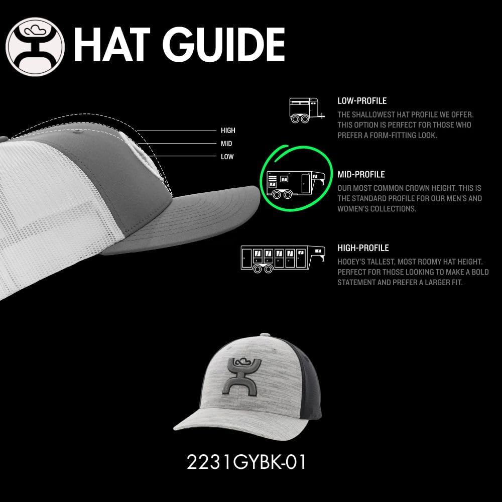 HOOEY Ash Flexfit Fitted Hat – Mid Profile 6-Panel Stretch Fit Everyday Casual Comfort Fitted Cap for Men and Women - Image 7