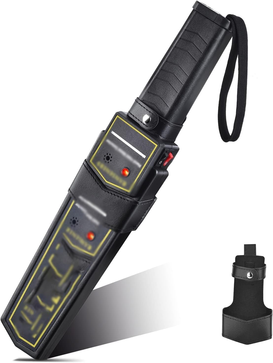 THE WHITE SHOP Metal Detector Wand,Security Wand,Portable Adjustable Sound & Vibration Alerts, Detects Weapons Knivers Screw (High Sensitivity, Black)