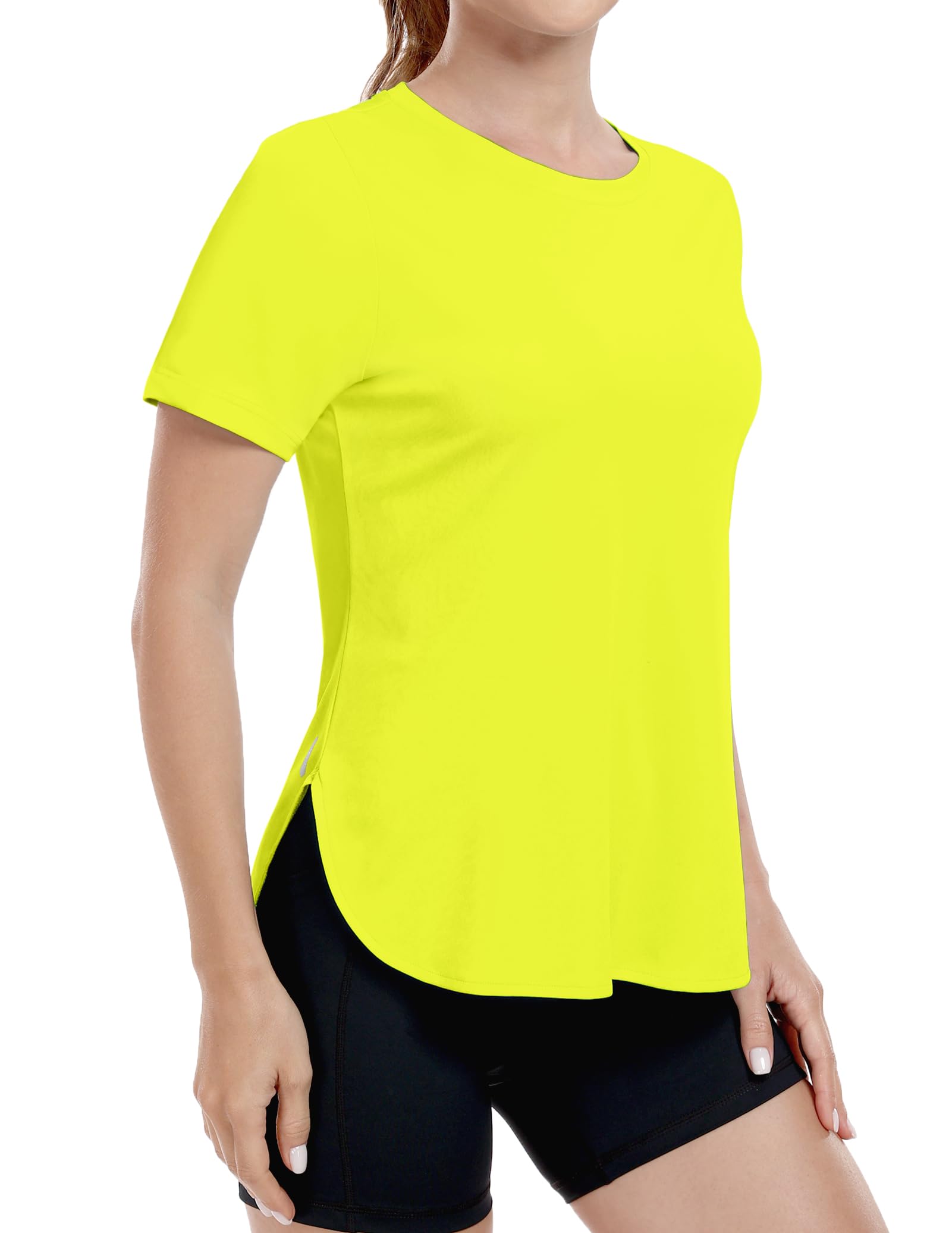 MIER Womens UPF 50+ Sun Protection Workout Tops Short Sleeve UV SPF T-Shirts for Athletic Gym Exercise Yoga, Dry Fit