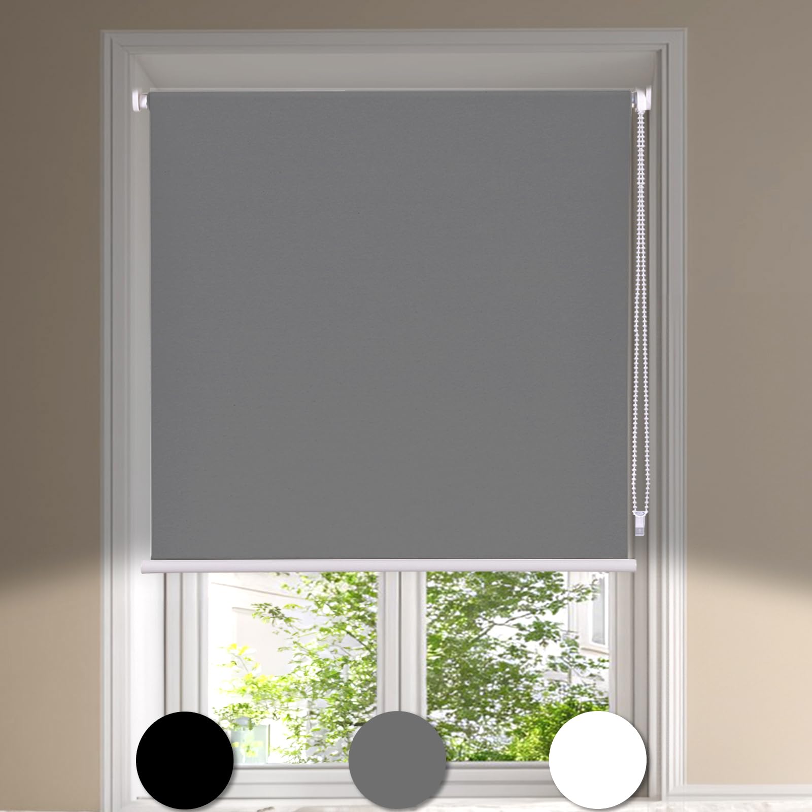 Maritown No Drill Blackout Roller Blinds Stick on Thermal Curtains Easy Fit